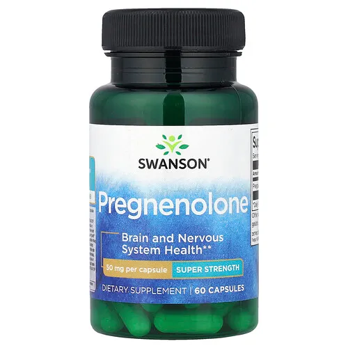 Swanson Vitamins, Pregnenolona, Superpotencia, 50 mg, 60 cápsulas