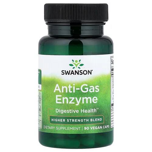 Swanson Vitamins, Enzima antigases, Mezcla de alta concentración, 90 cápsulas veganas