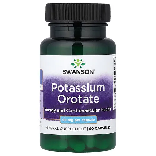 Swanson Vitamins, Orotato de potasio, 99 mg, 60 cápsulas
