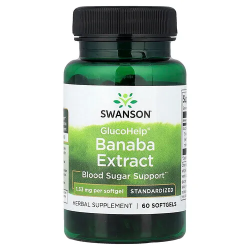 Swanson Vitamins, GlucoHelp®, Extracto de banaba estandarizado, 1,33 mg, 60 cápsulas blandas