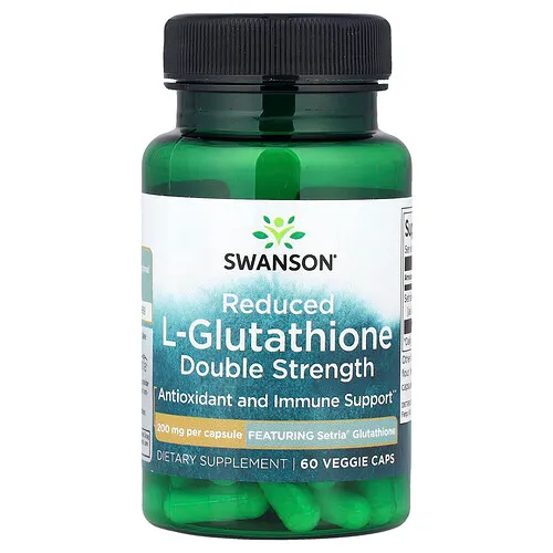 Swanson Vitamins, L-glutatión reducido, 200 mg, 60 cápsulas vegetales