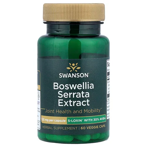 Swanson Vitamins, Extracto de Boswellia serrata, 125 mg, 60 cápsulas vegetales