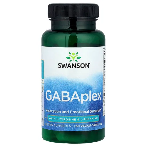 Swanson Vitamins, GABAplex con L-tirosina y L-teanina, 60 cápsulas veganas