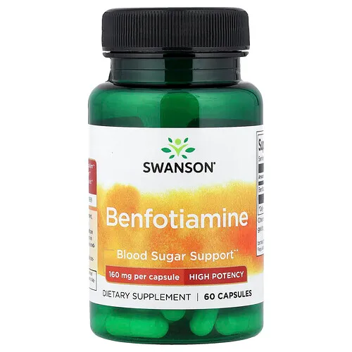 Swanson Vitamins, Benfotiamina, Alta potencia, 160 mg, 60 cápsulas