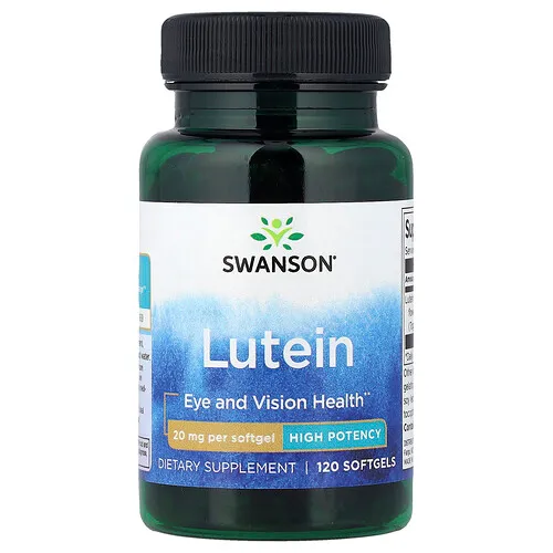 Swanson Vitamins, Luteína, Alta potencia, 20 mg, 120 cápsulas blandas