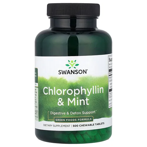 Swanson Vitamins, Clorofilina y menta, 500 comprimidos masticables
