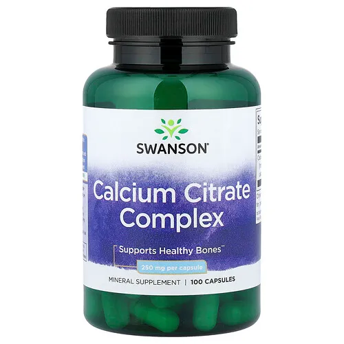 Swanson Vitamins, Complejo de citrato de calcio, 250 mg, 100 cápsulas