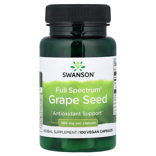 Swanson Vitamins, Semilla de uva Full Spectrum®, 380 mg, 100 cápsulas veganas