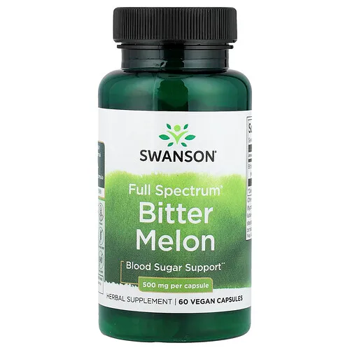 Swanson Vitamins, Melón amargo Full Spectrum®, 500 mg, 60 cápsulas veganas