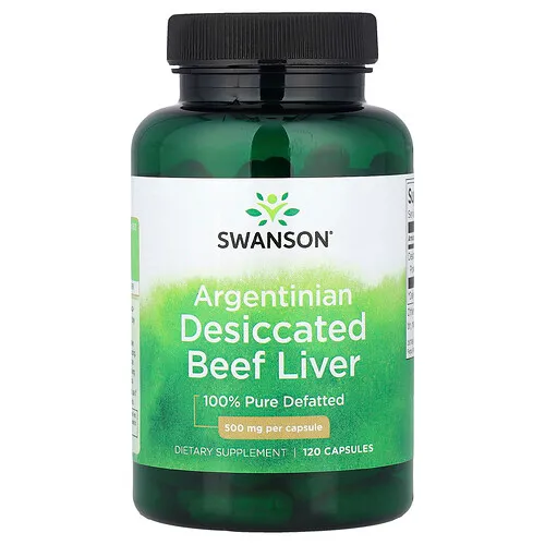 Swanson Vitamins, Hígado de res argentino desecado, 500 mg, 120 cápsulas