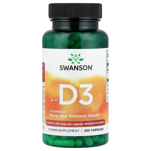 Swanson Vitamins, Vitamina D3, 2000 UI, 250 cápsulas