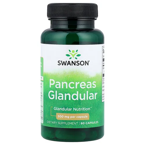 Swanson Vitamins, Páncreas glandular, 500 mg, 60 cápsulas