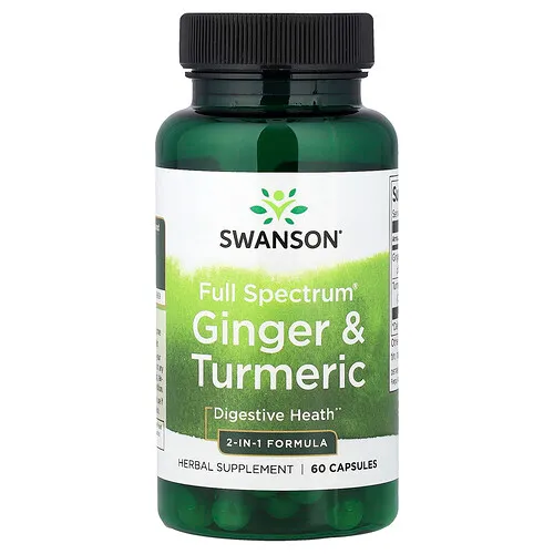 Swanson Vitamins, Jengibre y cúrcuma, Full Spectrum®, 60 cápsulas