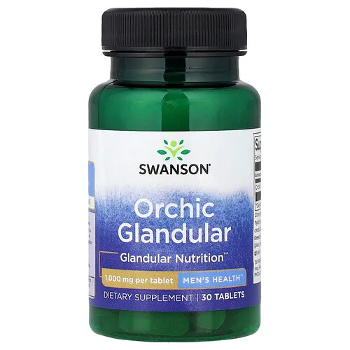 Swanson Vitamins, Orchic Glandular, Salud masculina, 1000 mg, 30 comprimidos