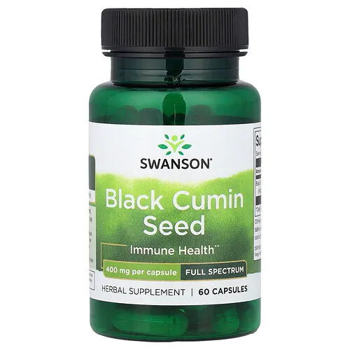 Swanson Vitamins, Semilla de comino negro, Espectro completo, 400 mg, 60 cápsulas