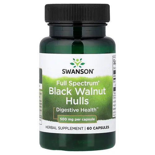 Swanson Vitamins, Cáscaras de nuez negra Full Spectrum®, 500 mg, 60 cápsulas