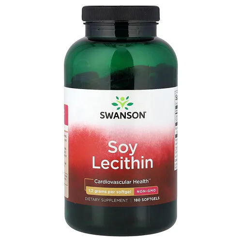 Swanson Vitamins, Lecitina de soya, 1,2 g, 180 cápsulas blandas