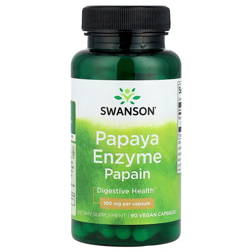 Swanson Vitamins, Papaya, Enzima y papaína, 100 mg, 90 cápsulas veganas