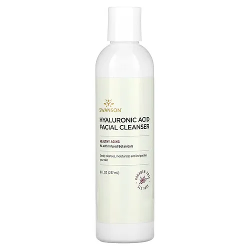 Swanson Vitamins, Limpiador facial con ácido hialurónico, 237 ml (8 oz. Líq.)