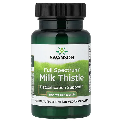 Swanson Vitamins, Full Spectrum®, Cardo mariano, 30 cápsulas veganas (0,5 g por cápsula)