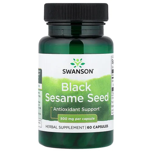 Swanson Vitamins, Semilla de sésamo negro, 500 mg, 60 cápsulas