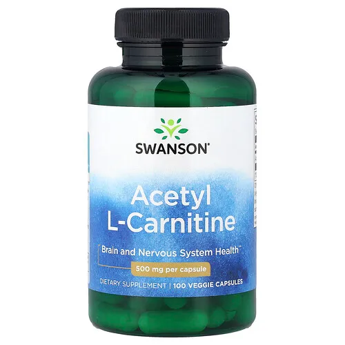 Swanson Vitamins, Acetil L-carnitina, 500 mg, 100 cápsulas vegetales