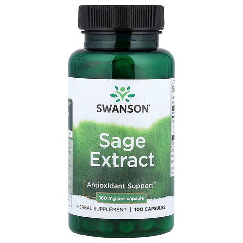 Swanson Vitamins, Extracto de salvia, 160 mg, 100 cápsulas