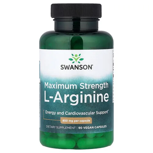 Swanson Vitamins, L-arginina, Máxima concentración, 850 mg, 90 cápsulas veganas