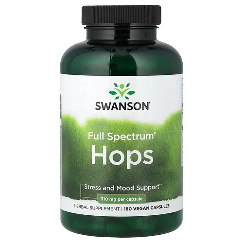 Swanson Vitamins, Full Spectrum®, Lúpulo, 180 cápsulas veganas (310 mg por cápsula)