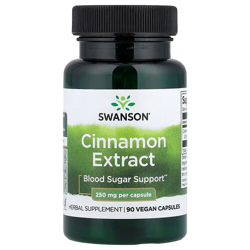 Swanson Vitamins, Extracto de canela, 250 mg, 90 cápsulas veganas