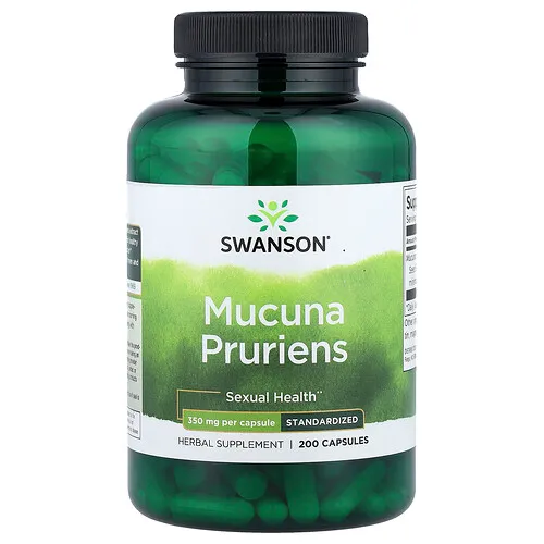 Swanson Vitamins, Mucuna pruriens, Suplemento estandarizado, 350 mg, 200 cápsulas