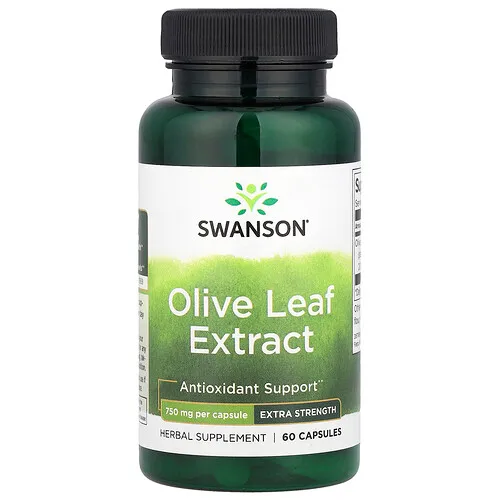 Swanson Vitamins, Extracto de hoja de olivo, 750 mg, 60 cápsulas