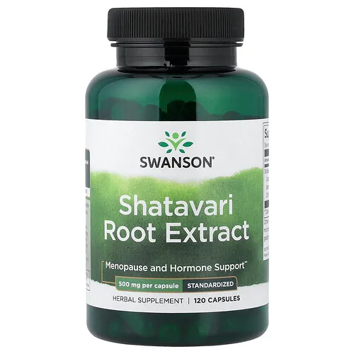 Swanson Vitamins, Extracto de raíz de shatavari, Estandarizado, 500 mg, 120 cápsulas