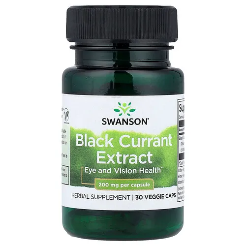 Swanson Vitamins, Extracto de grosella negra, 200 mg, 30 cápsulas vegetales