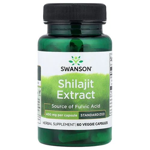 Swanson Vitamins, Extracto de shilajit, estandarizado, 400 mg, 60 cápsulas vegetales
