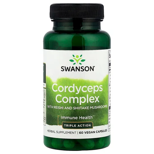 Swanson Vitamins, Complejo de Cordyceps con hongos reishi y shiitake, 60 cápsulas veganas