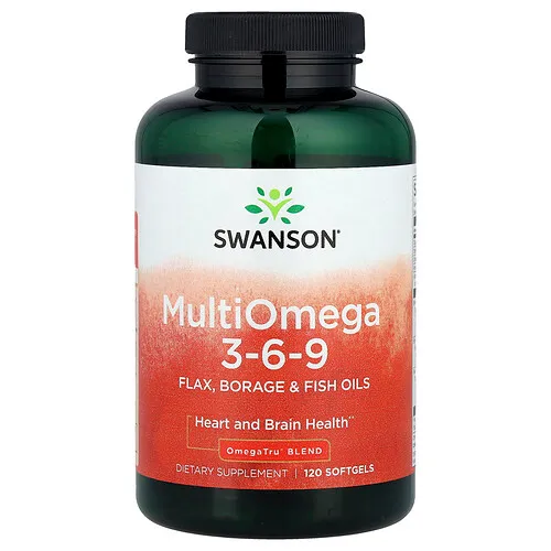 Swanson Vitamins, Múltiples omega-3, -6 y -9, 120 cápsulas blandas