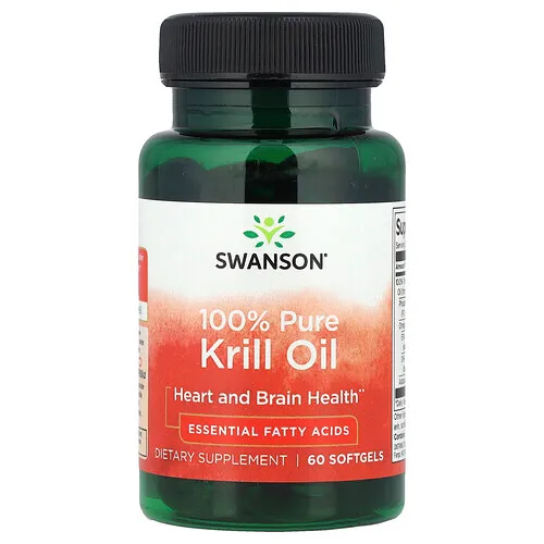 Swanson Vitamins, Aceite de kril 100 % puro, 60 cápsulas blandas