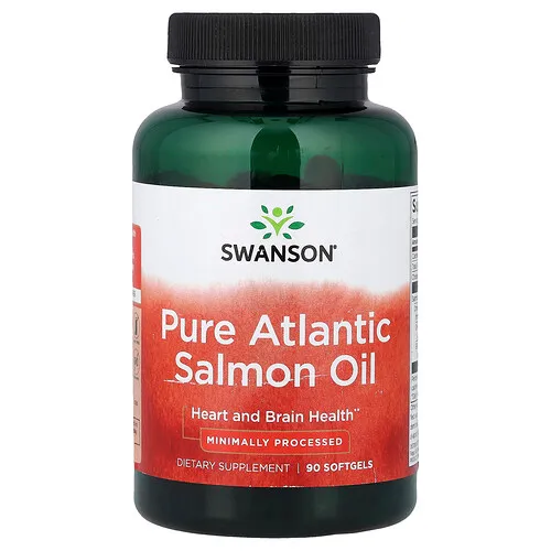Swanson Vitamins, Aceite puro de salmón del Atlántico`` 90 cápsulas blandas