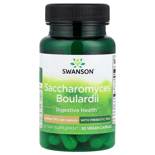 Swanson Vitamins, Saccharomyces boulardii con MOS prebiótico, 30 cápsulas veganas