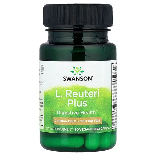Swanson Vitamins, L. reuteri plus, 30 cápsulas veganas EMBO CAPS® AP