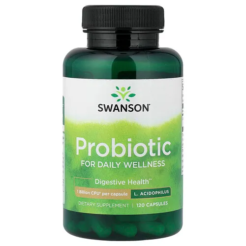 Swanson Vitamins, Suplemento probiótico, 120 cápsulas (1000 millones de UFC por cápsula)