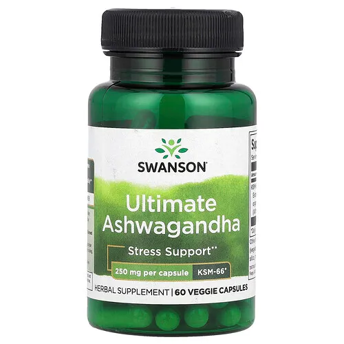 Swanson Vitamins, Ashwagandha superior, 250 mg, 60 cápsulas vegetales