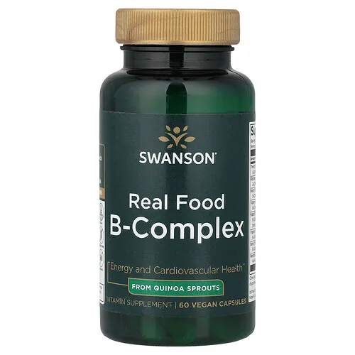 Swanson Vitamins, Complejo de vitaminas B de alimentos reales, 60 cápsulas veganas