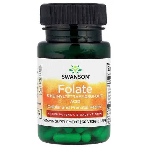 Swanson Vitamins, Folato, 30 cápsulas vegetales (1360 mcg EDF por cápsula)