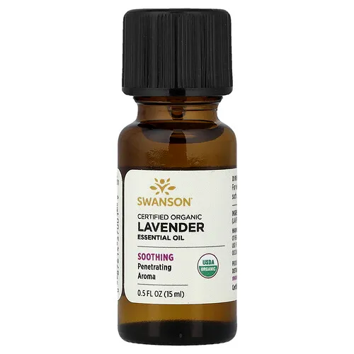 Swanson Vitamins, Aceite esencial orgánico certificado, Lavanda, 15 ml (0,5 oz. Líq.)
