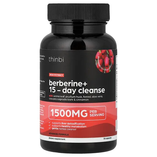 Thinbi, Berberina+, Limpieza en 15 días, 30 cápsulas