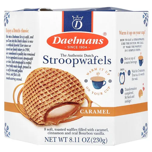Daelmans, Stroopwafels, Caramelo, 8 gofres, 230 g (8,11 oz)