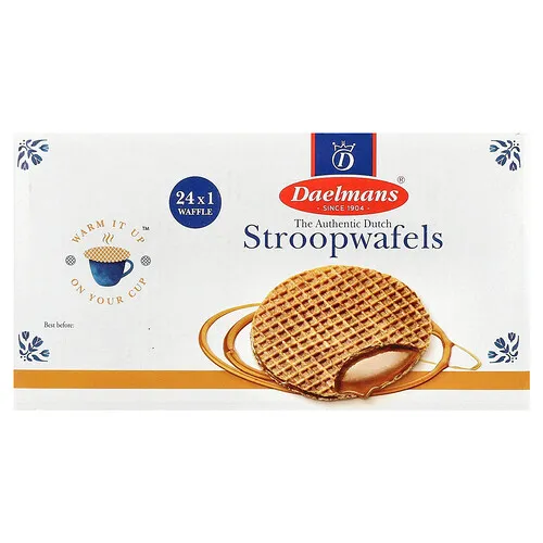 Daelmans, Stroopwafels, Caramelo, 24 gofres, 39 g (1,38 oz) cada uno