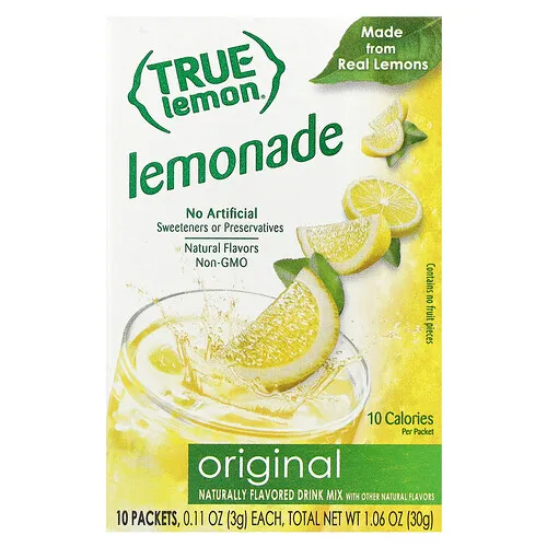 True Citrus, True Lemon, Limonada original, 10 sobres, 3 g (0,11 oz) cada uno